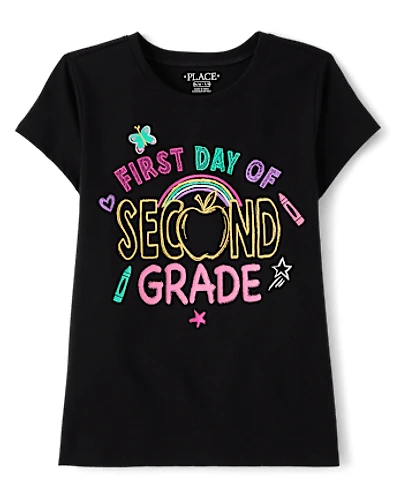 Girls First Day Second Grade Graphic Tee