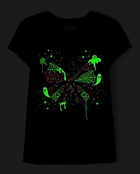 Girls Glow Butterfly Graphic Tee