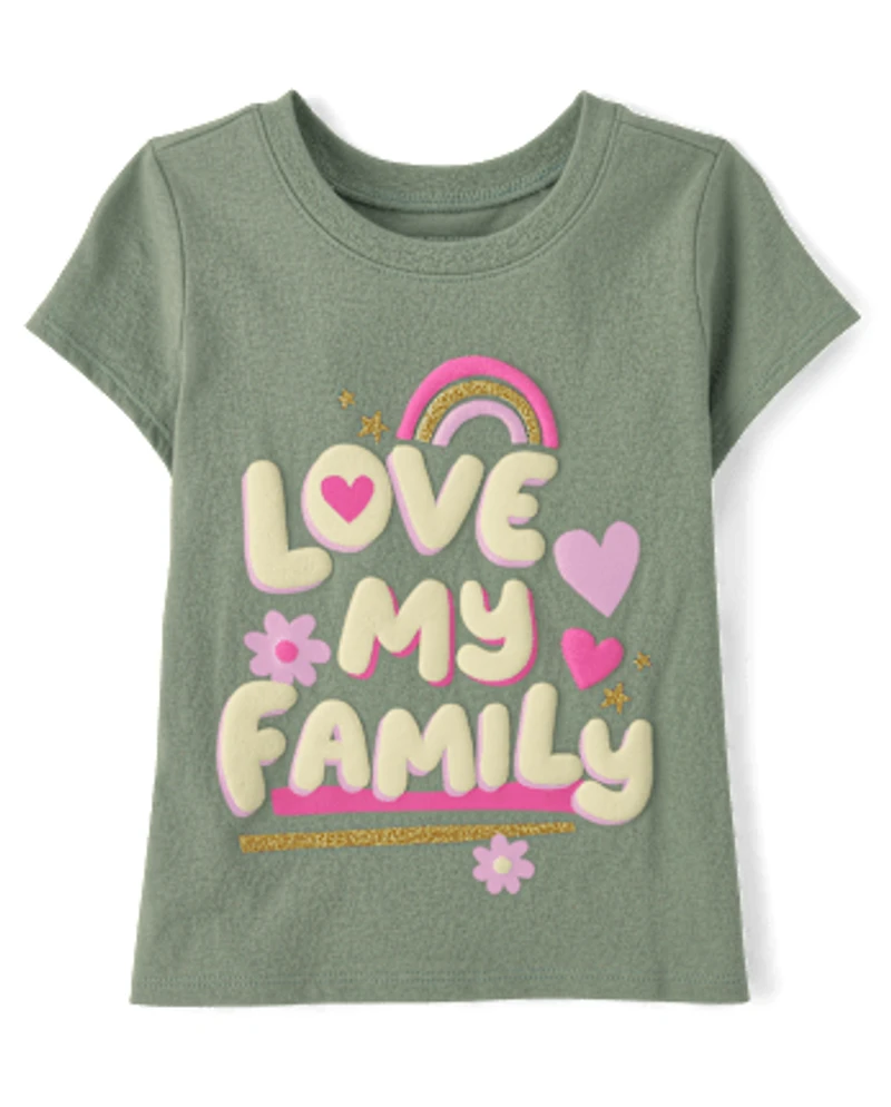 Baby And Toddler Girls Love My Family Graphic Tee