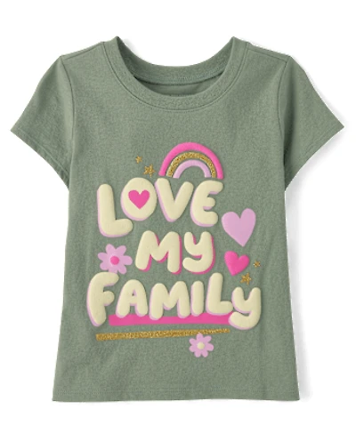 Baby And Toddler Girls Love My Family Graphic Tee