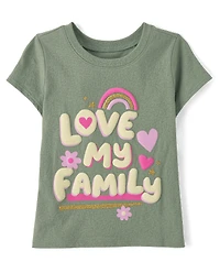 Baby And Toddler Girls Love My Family Graphic Tee