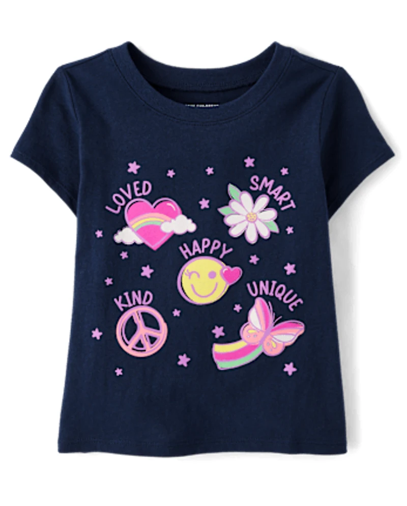 T-shirt graphique « Je suis unique » pour bébés et petites filles