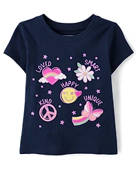 T-shirt graphique « Je suis unique » pour bébés et petites filles