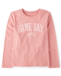 Girls Football Game Day Graphic Tee