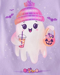 Baby And Toddler Girls Beanie Ghost Graphic Tee