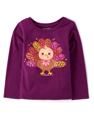 Baby And Toddler Girls Turkey Graphic Tee