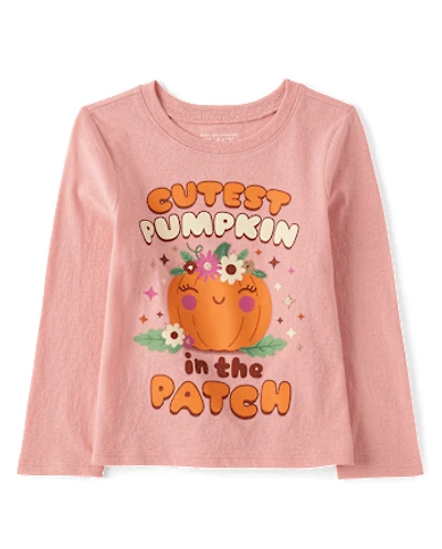 Baby And Toddler Girls Cutest Pumpkin Patch Graphic Tee