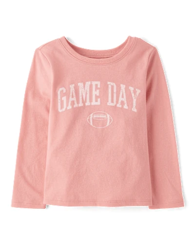Baby And Toddler Girls Football Game Day Graphic Tee