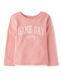 Baby And Toddler Girls Football Game Day Graphic Tee