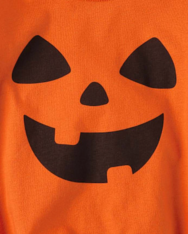 Baby Pumpkin Face Graphic Bubble Bodysuit