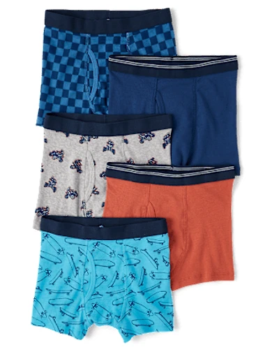 Boys Skateboard Boxer Brief Underwear 5-Pack