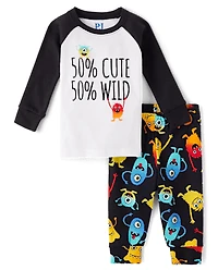 Toddler Boys Monster Snug Fit Cotton Pajamas
