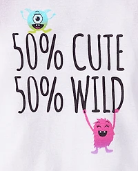 Toddler Girls Monster Snug Fit Cotton Pajamas