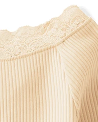 Girls Ribbed Off Shoulder Top