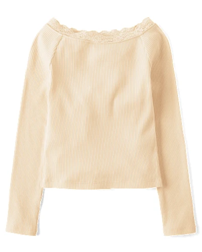Girls Ribbed Off Shoulder Top
