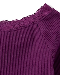 Girls Ribbed Off Shoulder Top