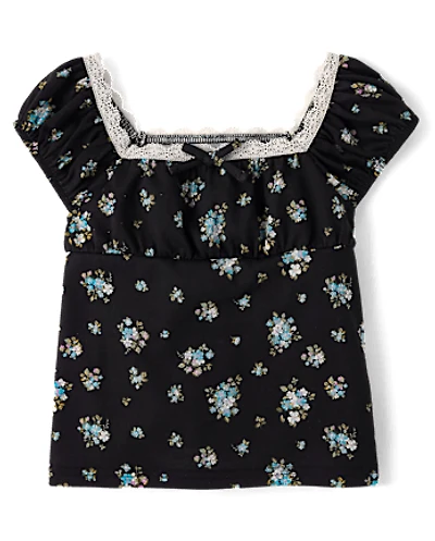 Girls Floral Babydoll Top