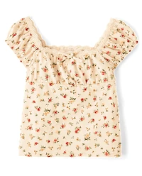 Girls Floral Babydoll Top