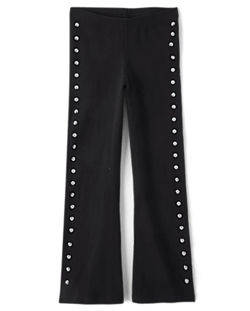 Girls Studded Flare Leggings