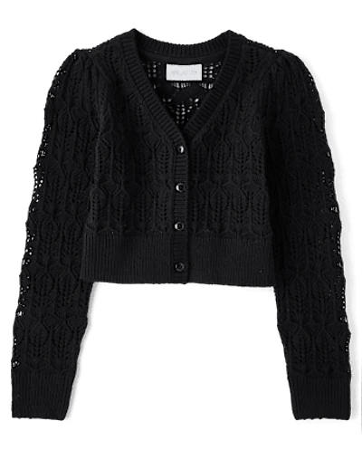 Girls Pointelle Cardigan