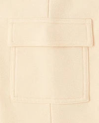 Girls Premium Fleece Wide Leg Cargo Pants