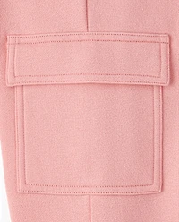 Girls Premium Fleece Wide Leg Cargo Pants
