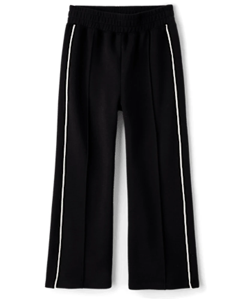 Girls Pintuck Scuba Wide Leg Lounge Pants