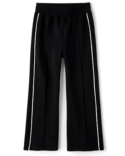 Girls Pintuck Scuba Wide Leg Lounge Pants