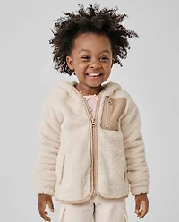 Toddler Girls Heavyweight Sherpa Zip Up Jacket