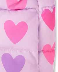 Toddler Girls Print Hooded Puffer Jacket