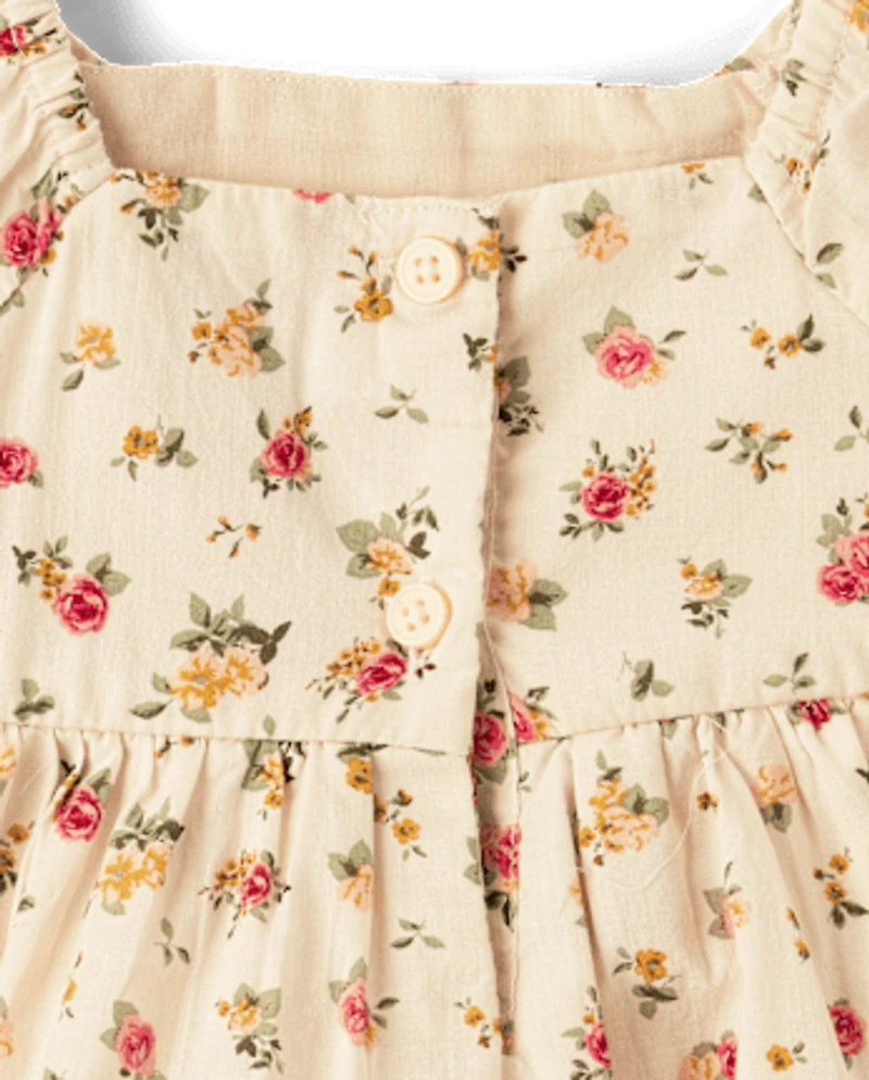 Toddler Girls Floral Babydoll Dress