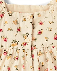 Toddler Girls Floral Babydoll Dress