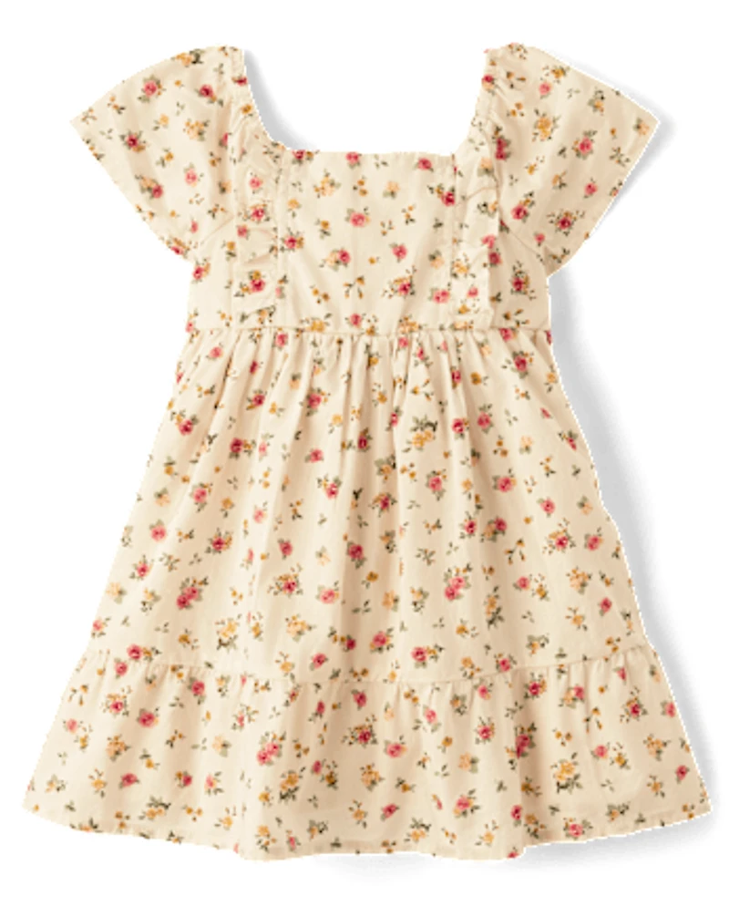 Toddler Girls Floral Babydoll Dress