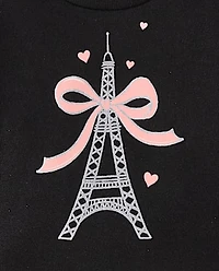 Baby And Toddler Girls Glitter Paris Sweatshirt Dress