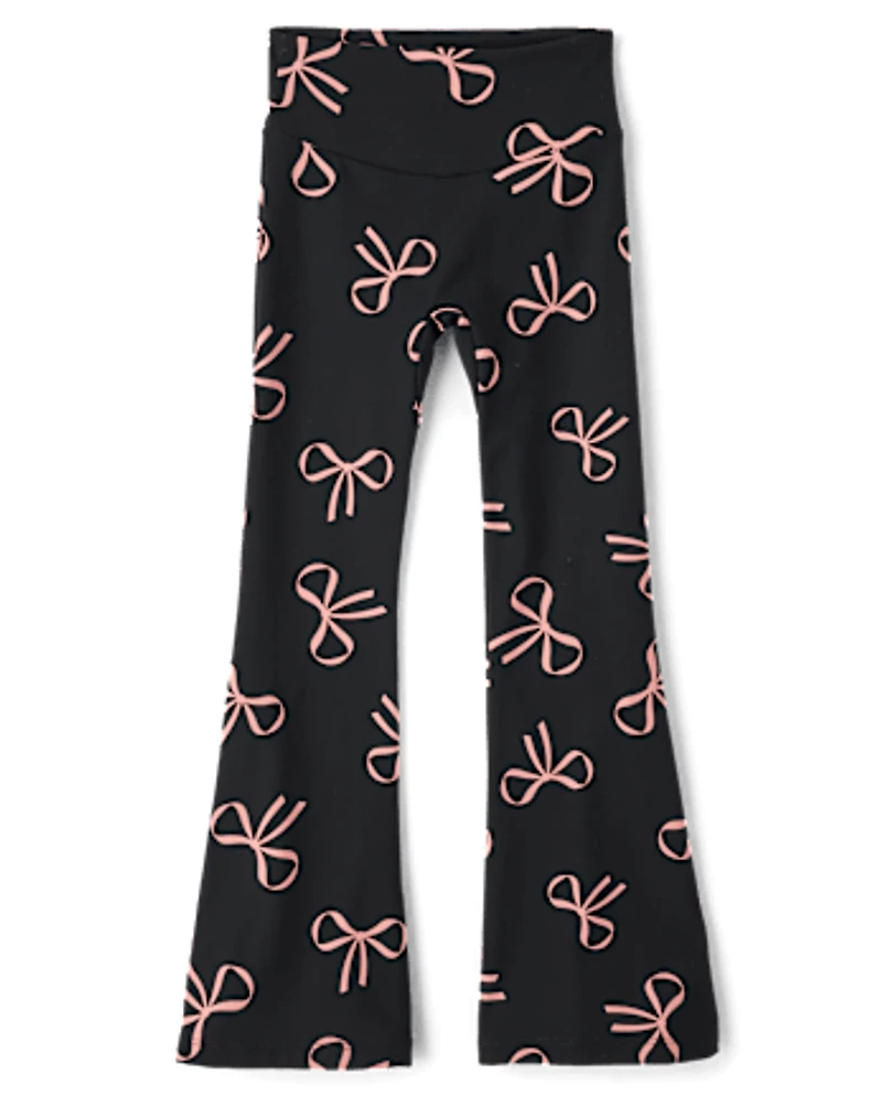 Girls Print High Rise Flare Leggings