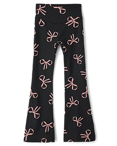 Girls Print High Rise Flare Leggings