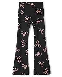 Girls Print High Rise Flare Leggings