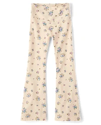 Girls Print High Rise Flare Leggings