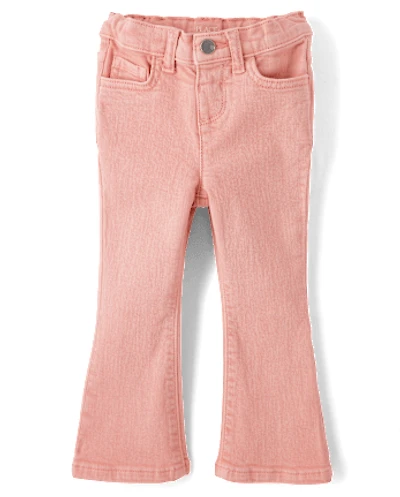 Toddler Girls Garment Dyed High Rise Flare Jeans