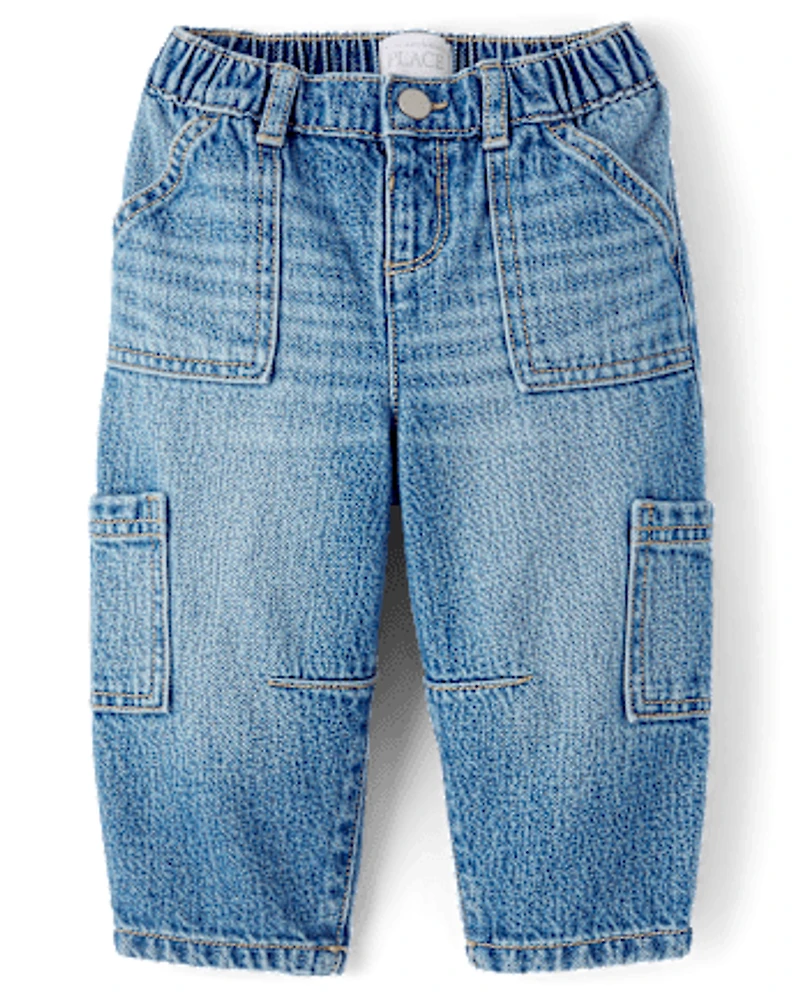Toddler Girls Utility Barrel Jeans