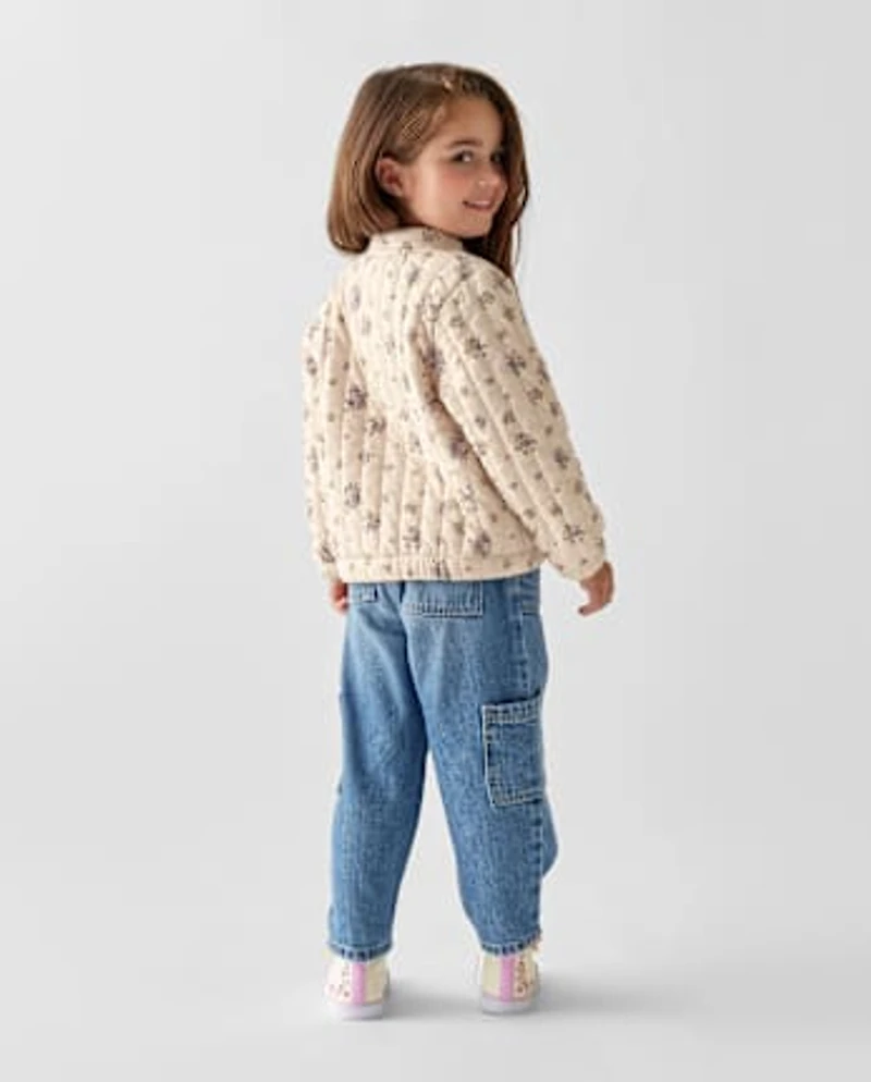 Toddler Girls Utility Barrel Jeans