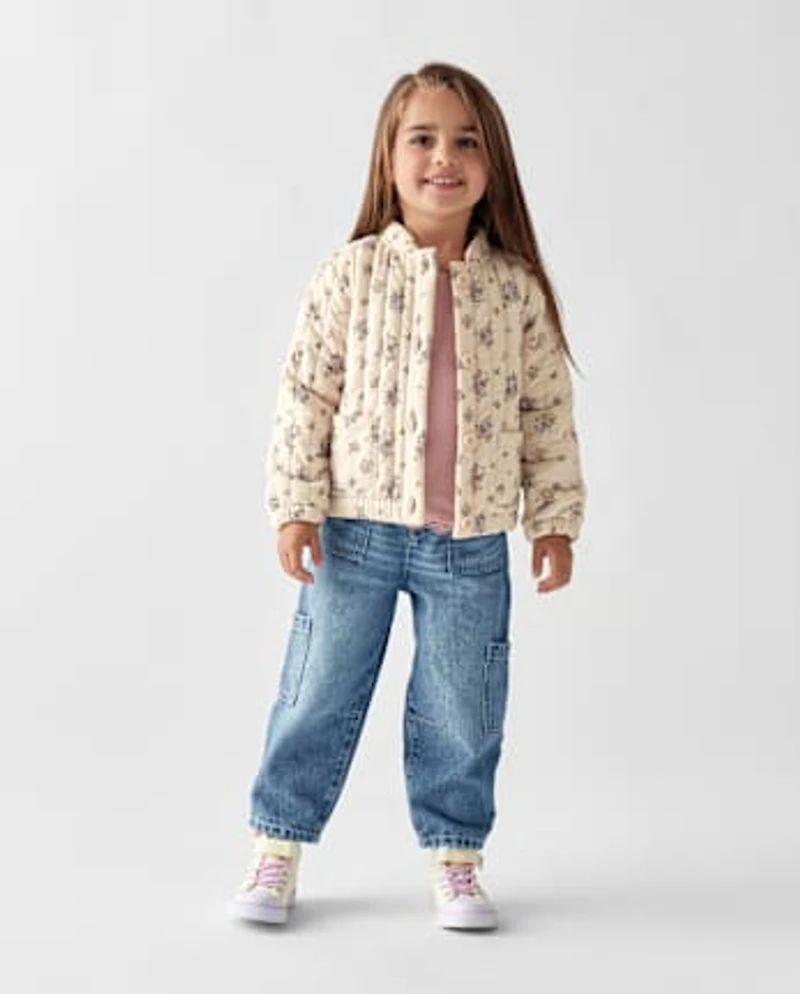 Toddler Girls Utility Barrel Jeans