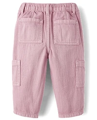 Toddler Girls Garment Dyed Utility Barrel Jeans