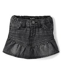 Toddler Girls Denim Ruffle Skort