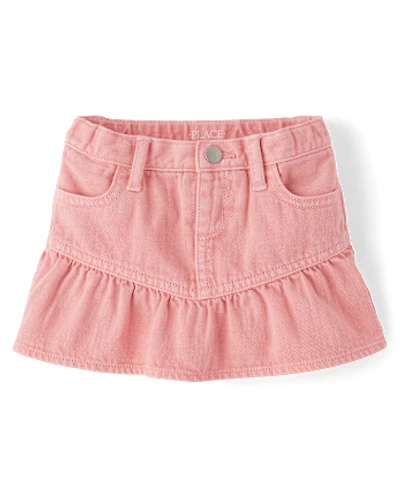Toddler Girls Garment Dyed Denim Ruffle Skort