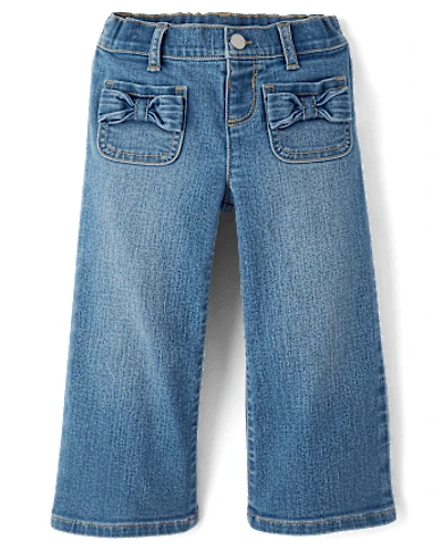 Toddler Girls Bow Wide Leg Jeans