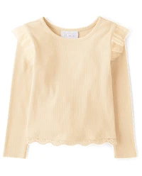 Baby And Toddler Girls Pointelle Flutter Top