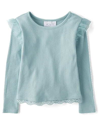 Baby And Toddler Girls Pointelle Flutter Top