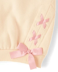 Toddler Girls Lace Up Premium Fleece Sweatshirt