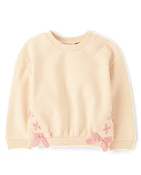 Toddler Girls Lace Up Premium Fleece Sweatshirt